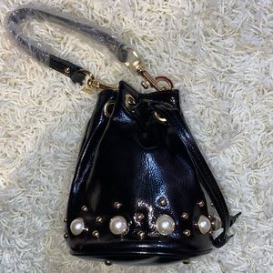 Faux leather mini bucket bag *new*